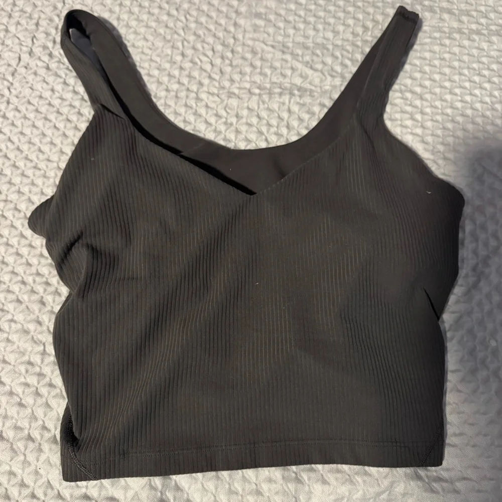 lululemon athletica Grey Ribbed Tank Top | Good Used Condition